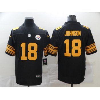 Men's Pittsburgh Steelers #18 Diontae Johnson Black 2020 Color Rush Stitched NFL Nike Limited Jersey