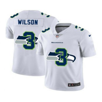 Men's Seattle Seahawks #3 Russell Wilson White 2020 Shadow Logo Vapor Untouchable Stitched NFL Nike Limited Jersey