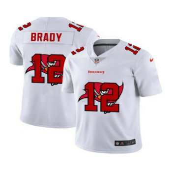Men's Tampa Bay Buccaneers #12 Tom Brady White 2020 Shadow Logo Vapor Untouchable Stitched NFL Nike Limited Jersey