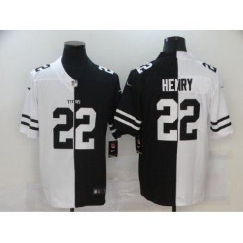 Men's Tennessee Titans #22 Derrick Henry White Black Peaceful Coexisting 2020 Vapor Untouchable Stitched NFL Nike Limited Jersey