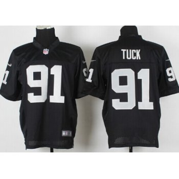 Nike Oakland Raiders #91 Justin Tuck Black Elite Jersey