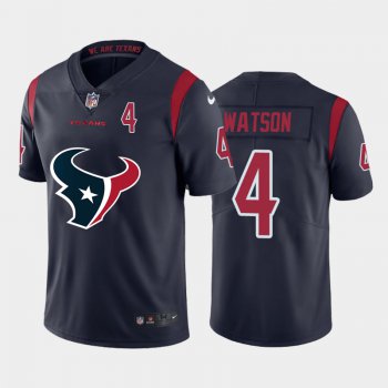 Nike Texans #4 Deshaun Watson Navy Team Big Logo Number Color Rush Limited Jersey