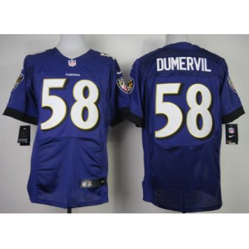 Nike Baltimore Ravens #58 Elvis Dumervil 2013 Purple Elite Jersey