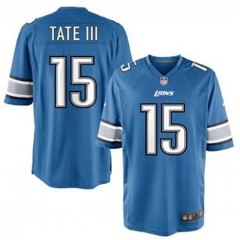 Nike Detroit Lions #15 Golden Tate III Light Blue Game Jersey