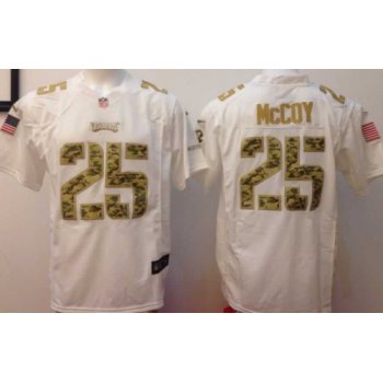 Nike Philadelphia Eagles #25 LeSean McCoy Salute to Service White Game Jersey