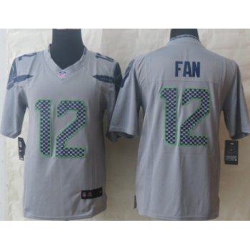 Nike Seattle Seahawks #12 Fan Gray Limited Jersey