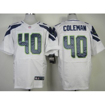 Nike Seattle Seahawks #40 Derrick Coleman White Elite Jersey