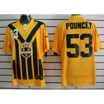 Nike Pittsburgh Steelers #53 Maurkice Pouncey 1933 Yellow Throwback Jersey
