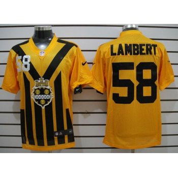 Nike Pittsburgh Steelers #58 Jack Lambert 1933 Yellow Throwback Jersey