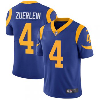 Nike Rams #4 Greg Zuerlein Royal Blue Alternate Men's Stitched NFL Vapor Untouchable Limited Jersey