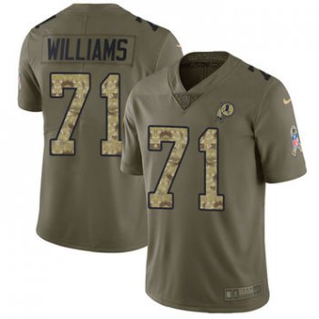 Nike Redskins #71 Trent Williams Olive Camo Men's Stitched NFL Limited 2017 Salute To Service Jersey