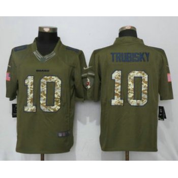 Men's Chicago Bears #10 Mitchell Trubisky Green Salute To Service Stitched NFL Nike Limited Jersey