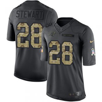 Nike Panthers #28 Jonathan Stewart Black Men's Stitched NFL Limited 2016 Salute to Service Jersey