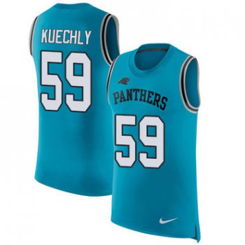 Nike Panthers #59 Luke Kuechly Blue Alternate Men's Stitched NFL Limited Rush Tank Top Jersey