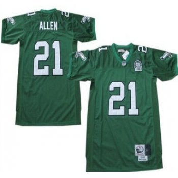 Philadelphia Eagles #21 Eric Allen Light Green Throwback 99TH Jersey
