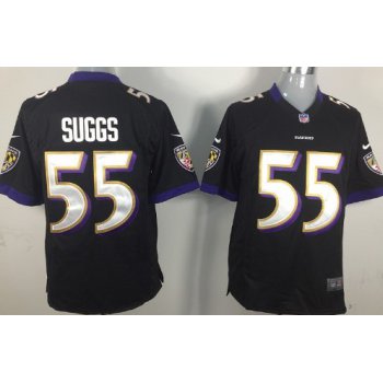 Nike Baltimore Ravens #55 Terrell Suggs Black Game Jersey