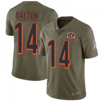 Nike Cincinnati Bengals #14 Andy Dalton Olive Men's Stitched NFL Limited 2017 Salute To Service Jersey