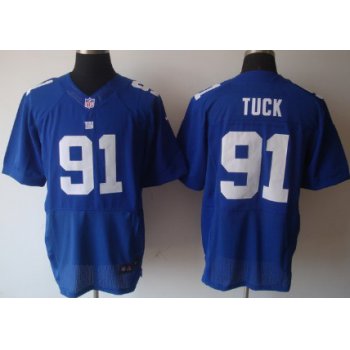 Nike New York Giants #91 Justin Tuck Blue Elite Jersey