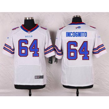 Men's Buffalo Bills #64 Richie Incognito White Road NFL Nike Elite Jersey