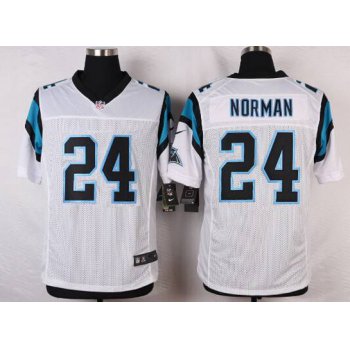 Men's Carolina Panthers #24 Josh Norman White Road NFL Nike Elite Jersey