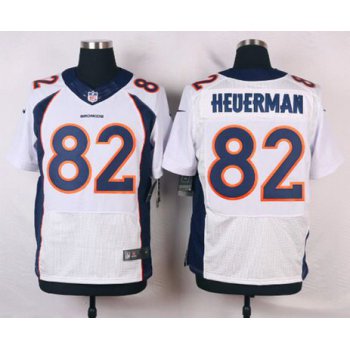 Men's Denver Broncos #82 Jeff Heuerman White Road NFL Nike Elite Jersey
