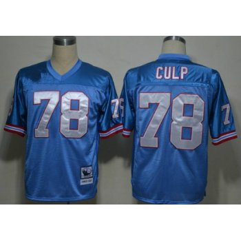 Houston Oilers #78 Cuyley Culp Light Blue Throwback Jersey