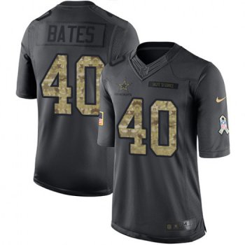 Men's Nike Dallas Cowboys #40 Bill Bates Limited Black 2016 Salute to Service Jersey