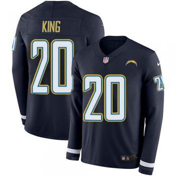 Nike Chargers 20 Desmond King Navy Blue Team Color Men's Stitched NFL Limited Therma Long Sleeve Jersey