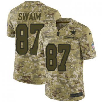 Nike Cowboys 87 Geoff Swaim Camo Men's Stitched NFL Limited 2018 Salute To Service Jersey