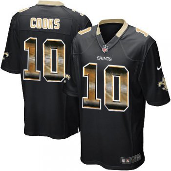 Nike Saints #10 Brandin Cooks Black Team Color Men's Stitched NFL Limited Strobe Jersey