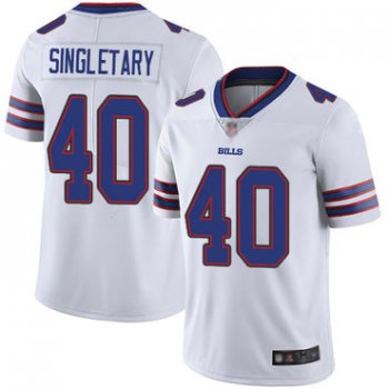 Bills #40 Devin Singletary White Men's Stitched Football Vapor Untouchable Limited Jersey