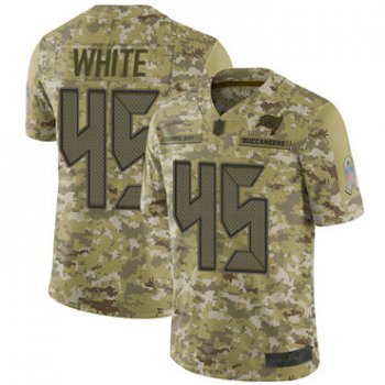 Buccaneers #45 Devin White Camo Men's Stitched Football Limited 2018 Salute To Service Jersey