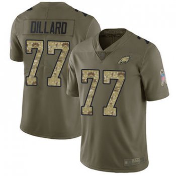 Eagles #77 Andre Dillard Olive Camo Men's Stitched Football Limited 2017 Salute To Service Jersey
