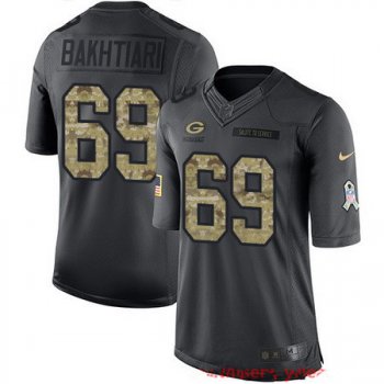 Men's Green Bay Packers #69 David Bakhtiari Black Anthracite 2016 Salute To Service Stitched NFL Nike Limited Jersey