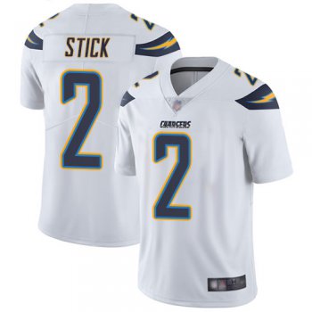 Chargers #2 Easton Stick White Men's Stitched Football Vapor Untouchable Limited Jersey