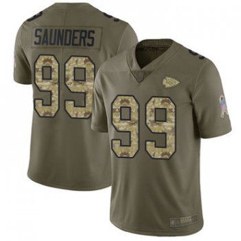 Chiefs #99 Khalen Saunders Olive Camo Men's Stitched Football Limited 2017 Salute To Service Jersey