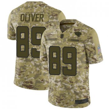 Jaguars #89 Josh Oliver Camo Men's Stitched Football Limited 2018 Salute To Service Jersey