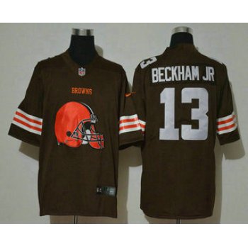 Men's Cleveland Browns #13 Odell Beckham Jr Brown 2020 Big Logo Vapor Untouchable Stitched NFL Nike Fashion Limited Jersey