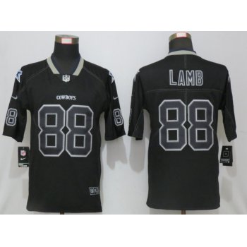 Men's Dallas Cowboys #88 CeeDee Lamb 2020 Black Lights Out Color Rush Stitched NFL Nike Limited Jersey