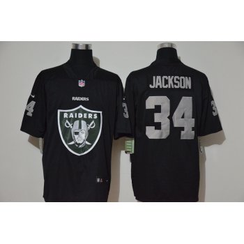 Men's Las Vegas Raiders #34 Bo Jackson Black 2020 Big Logo Vapor Untouchable Stitched NFL Nike Fashion Limited Jersey