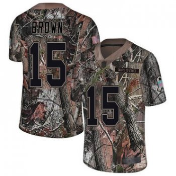 Ravens #15 Marquise Brown Camo Men's Stitched Football Limited Rush Realtree Jersey