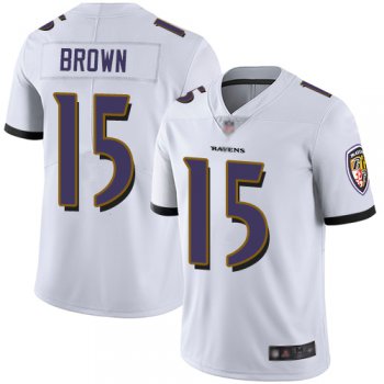 Ravens #15 Marquise Brown White Men's Stitched Football Vapor Untouchable Limited Jersey