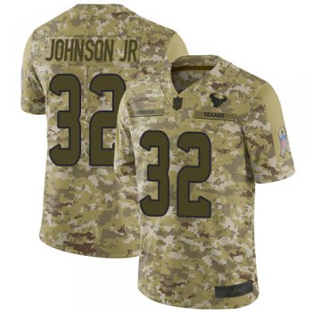 Texans #32 Lonnie Johnson Jr. Camo Men's Stitched Football Limited 2018 Salute To Service Jersey