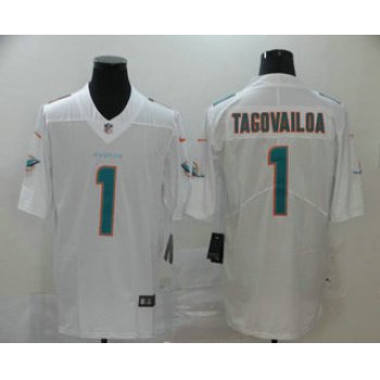 Men's Miami Dolphins #1 Tua Tagovailoa White 2020 Vapor Untouchable Stitched NFL Nike Limited Jersey