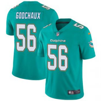 Nike Miami Dolphins #56 Davon Godchaux Men's Limited Aqua Team Color Vapor Untouchable Jersey