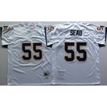 Chargers 55 Junior Seau White Throwback Jersey