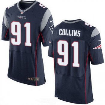 Men's New England Patriots #91 Jamie Collins NEW Navy Blue Team Color Stitched NFL Nike Elite Jersey