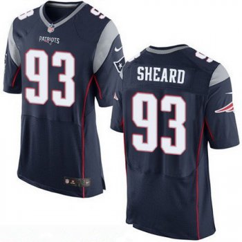 Men's New England Patriots #93 Jabaal Sheard NEW Navy Blue Team Color Stitched NFL Nike Elite Jersey