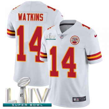 Nike Chiefs #14 Sammy Watkins White Super Bowl LIV 2020 Youth Stitched NFL Vapor Untouchable Limited Jersey