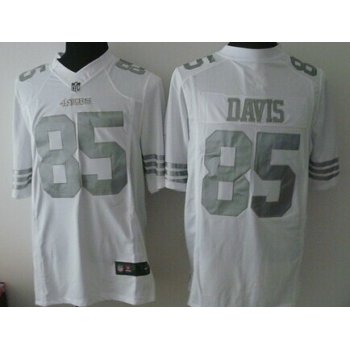 Nike San Francisco 49ers #85 Vernon Davis Platinum White Limited Jersey